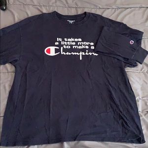 Champion Long sleeve navy blue shirt “make a champ